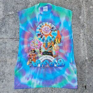 Port And Company Tee Sleeve Less Blue Music and Art Festival Bondaroo Tie Dye